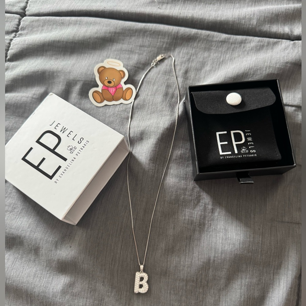 Silver B Initial Necklace